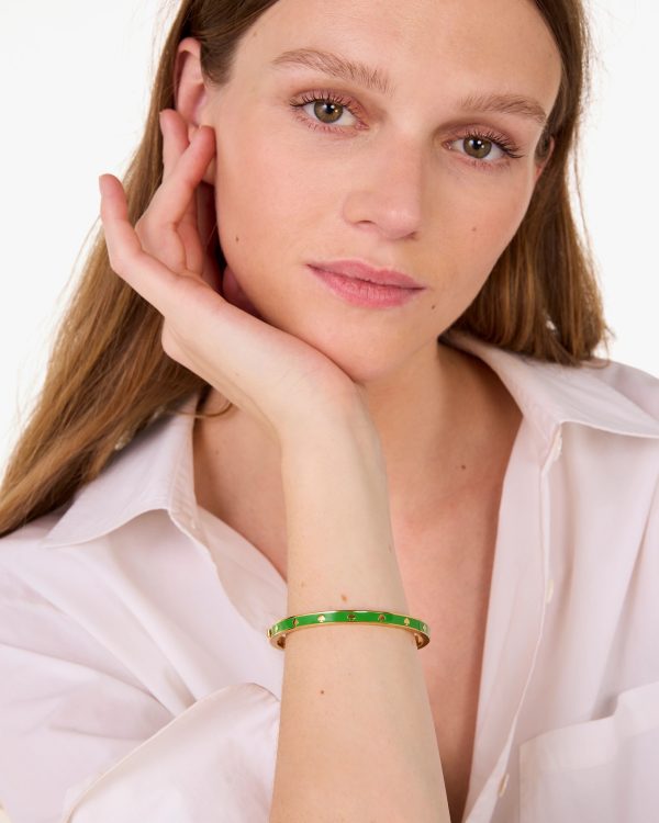 Kate Spade Spot The Spade Enamel Hinged Bangle