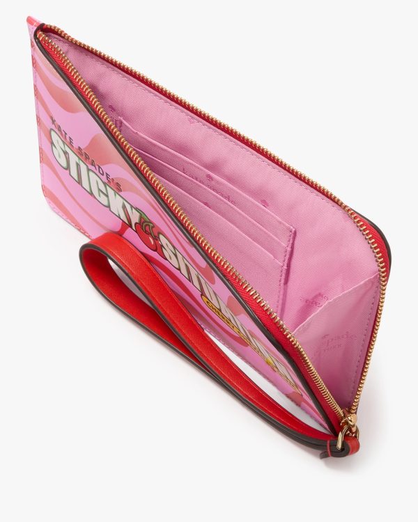 Kate Spade Bubble Gum Medium L-Zip Wristlet