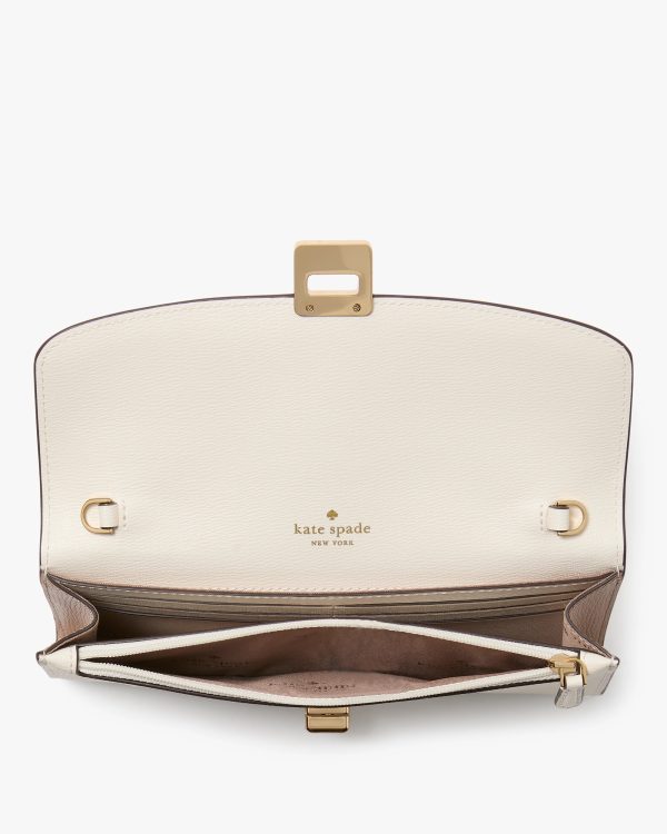 Kate Spade Phoebe Colorblock Refined Grain Leather Turnlock Wallet On A Chain
