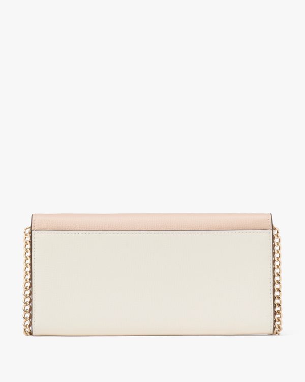 Kate Spade Phoebe Colorblock Refined Grain Leather Turnlock Wallet On A Chain