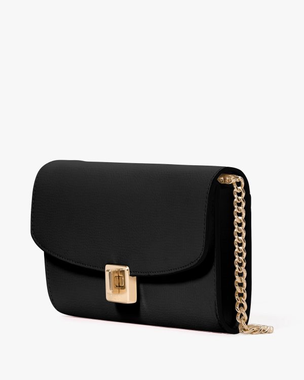 Kate Spade Phoebe Refined Grain Leather Turnlock Wallet On A Chain