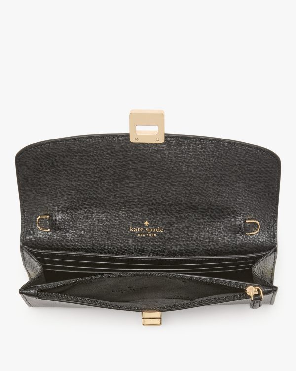 Kate Spade Phoebe Refined Grain Leather Turnlock Wallet On A Chain