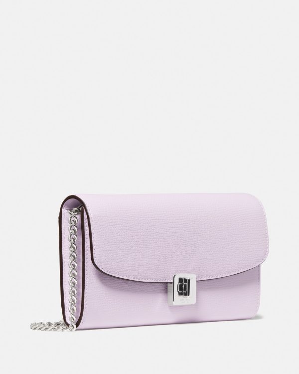 Kate Spade Phoebe Refined Grain Leather Turnlock Wallet On A Chain