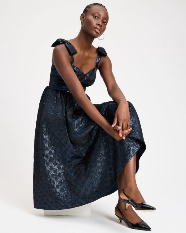 Kate Spade Breezy Dot Shimmer Brocade Dress