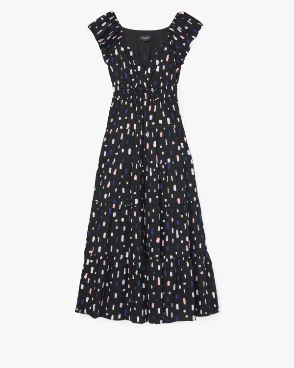 Kate Spade Painterly Strokes Flutter Sleeve Dress