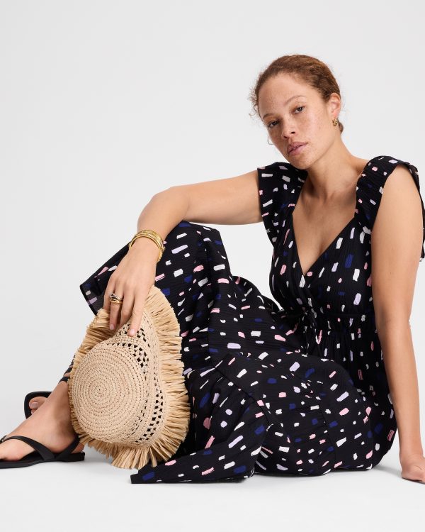 Kate Spade Painterly Strokes Flutter Sleeve Dress