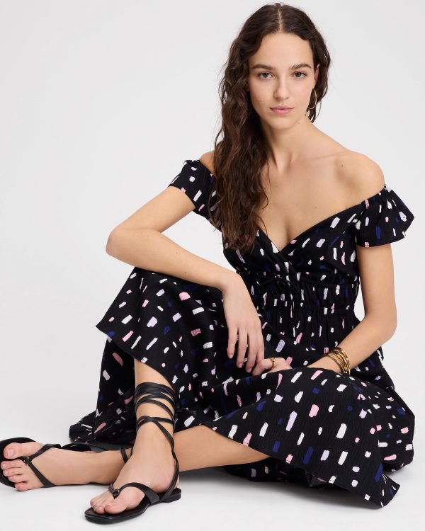 Kate Spade Painterly Strokes Flutter Sleeve Dress
