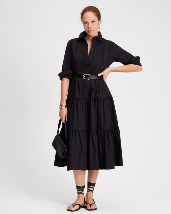 Kate Spade Pintuck Tiered Shirt Dress