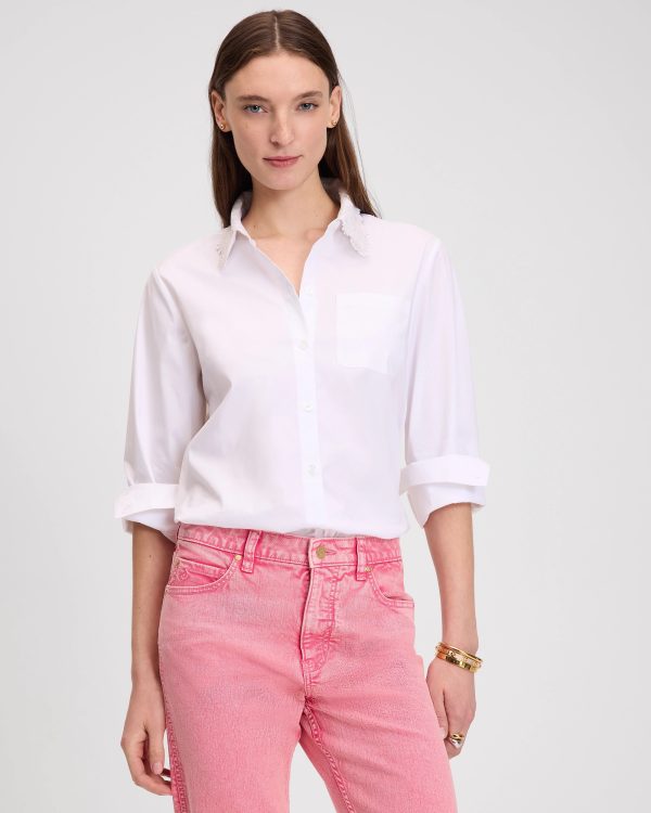 Kate Spade Daisy Lace Collar Button Up Shirt