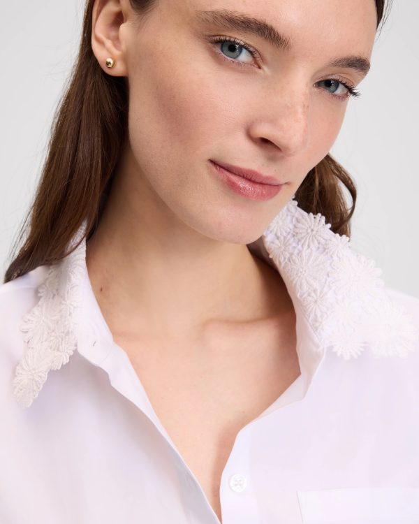 Kate Spade Daisy Lace Collar Button Up Shirt