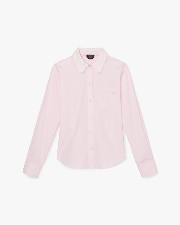 Kate Spade Daisy Lace Collar Button Up Shirt