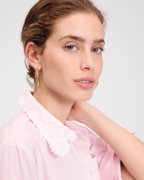 Kate Spade Daisy Lace Collar Button Up Shirt
