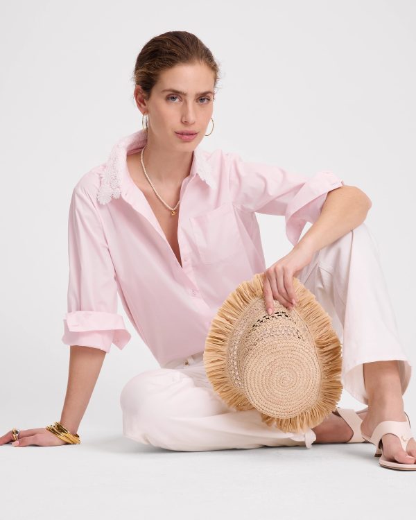 Kate Spade Daisy Lace Collar Button Up Shirt