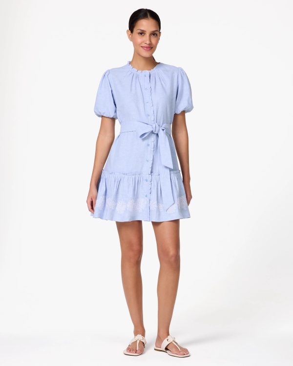 Kate Spade Embroidered Chambray Shirt Dress