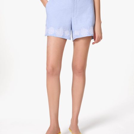 Kate Spade Chambray Embroidered Shorts