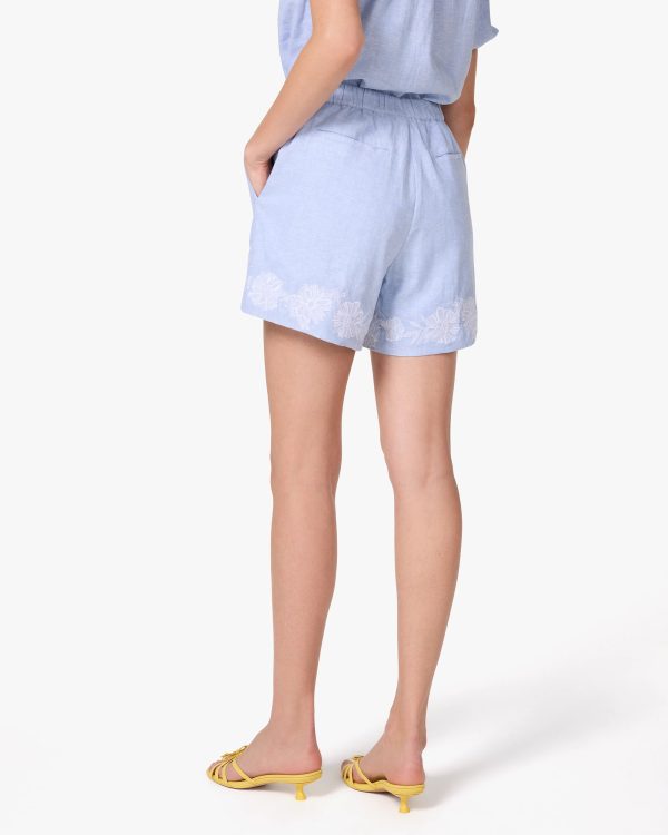 Kate Spade Chambray Embroidered Shorts