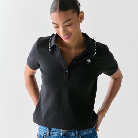Kate Spade Ruffle Logo Polo Shirt