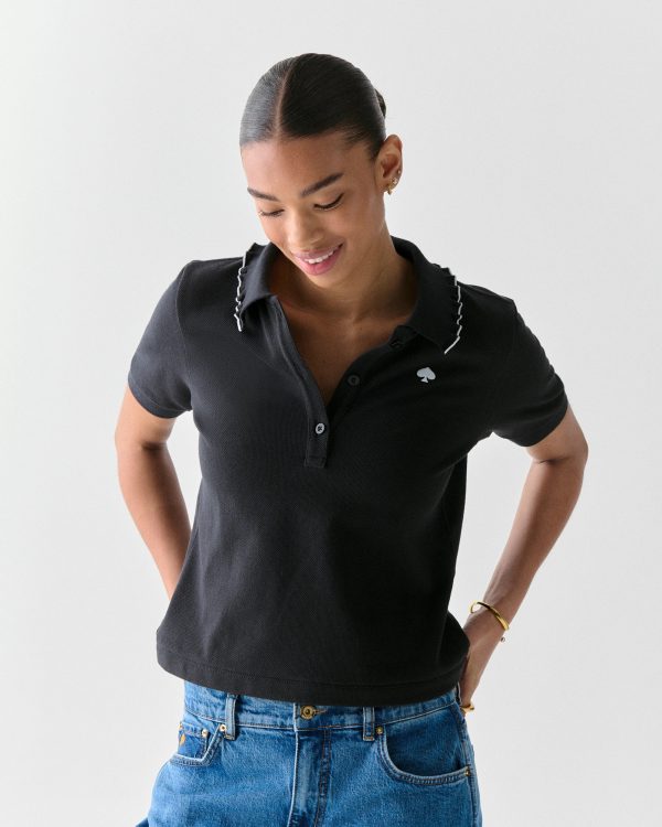 Kate Spade Ruffle Logo Polo Shirt