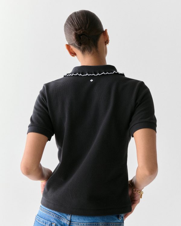 Kate Spade Ruffle Logo Polo Shirt