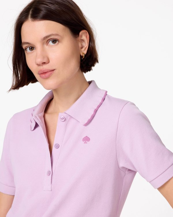 Kate Spade Ruffle Logo Polo Shirt