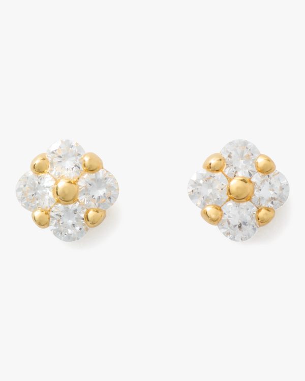 Kate Spade Fine Time To Shine Diamond Flower Studs