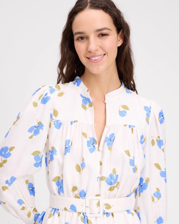 Kate Spade Painterly Bouquet Belted Shirt Dress