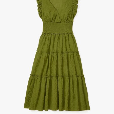 Kate Spade Flutter Sleeve Tiered Midi Dress