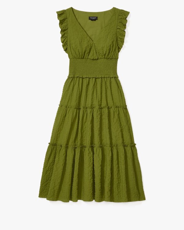 Kate Spade Flutter Sleeve Tiered Midi Dress