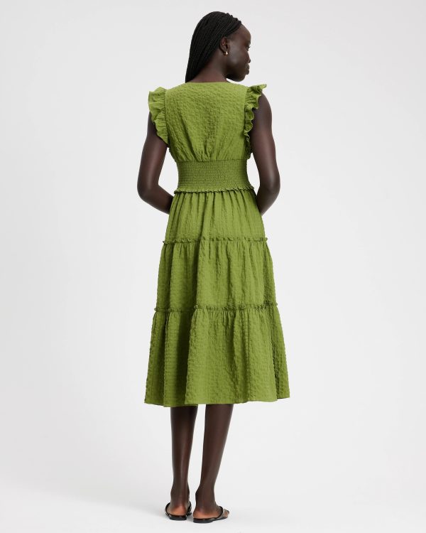 Kate Spade Flutter Sleeve Tiered Midi Dress