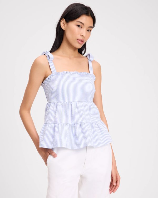 Kate Spade Seersucker Tiered Top