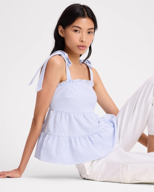 Kate Spade Seersucker Tiered Top
