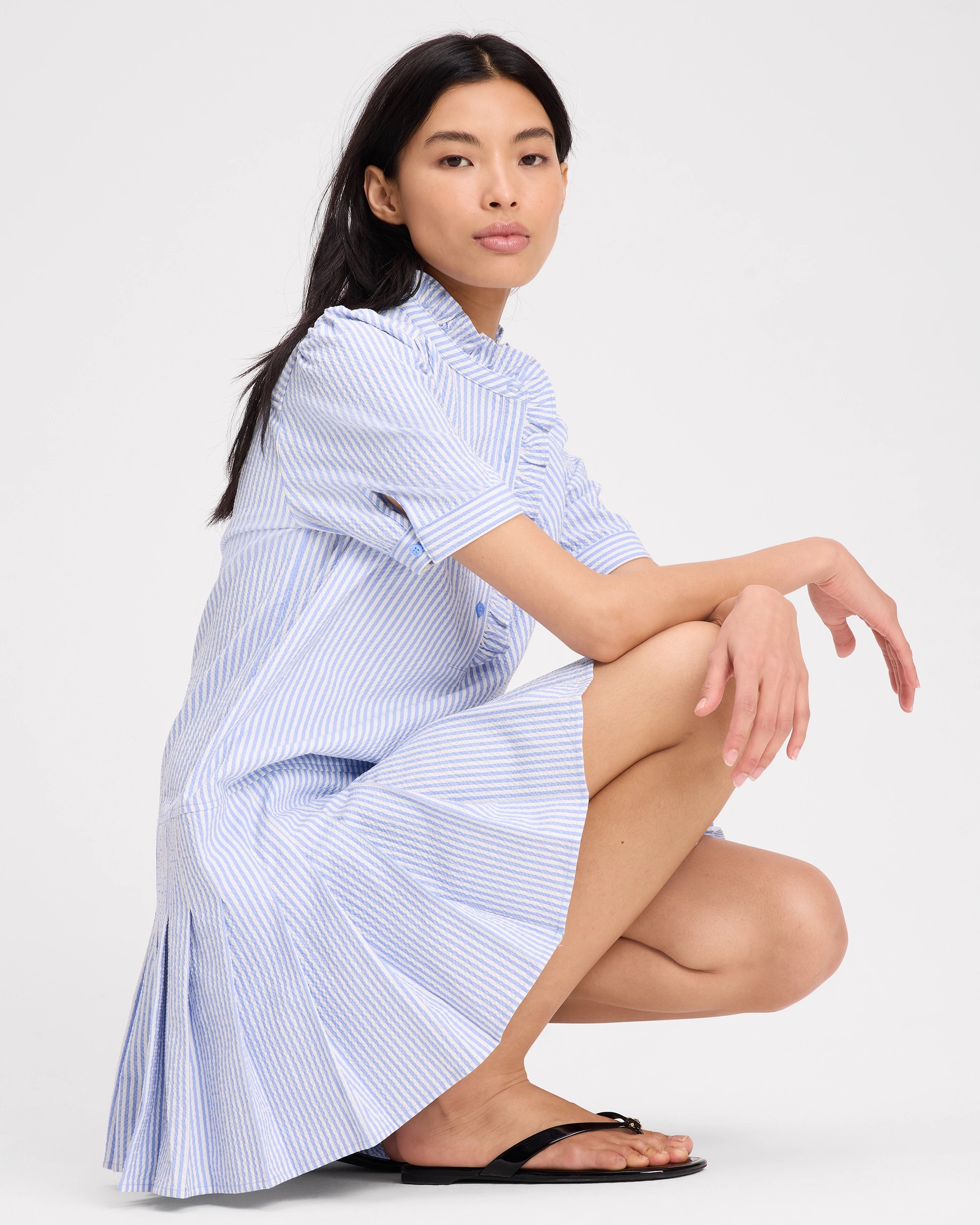 Kate Spade Seersucker Pleated Shirt Dress - Image 6