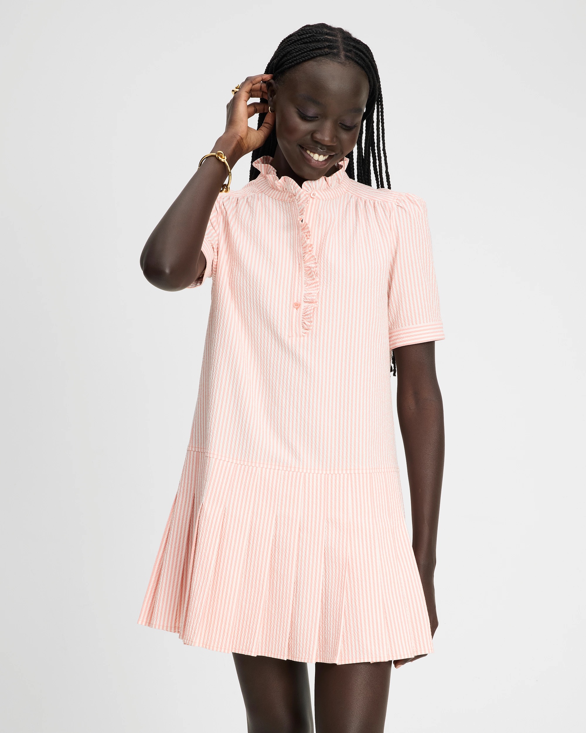 Kate Spade Seersucker Pleated Shirt Dress - Image 8