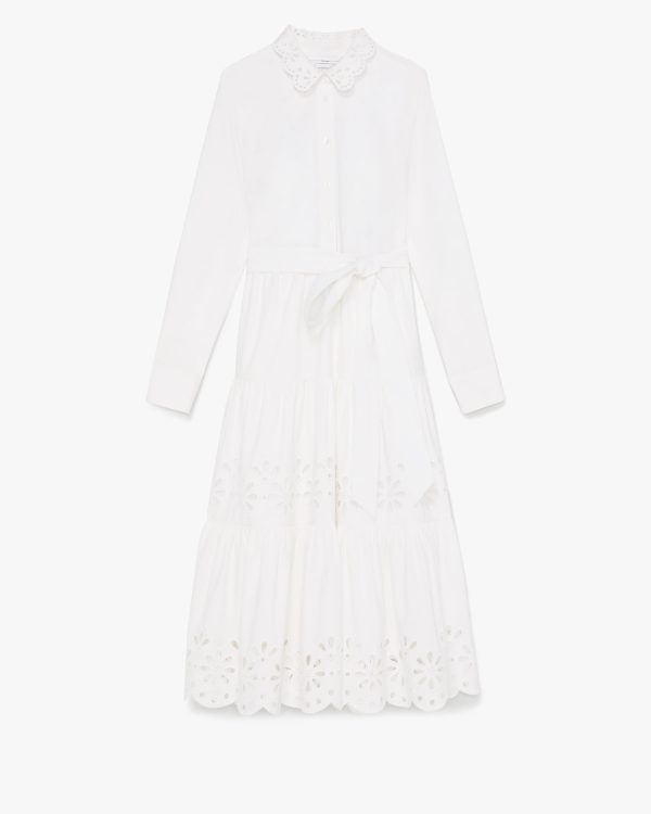 Kate Spade Daisy Eyelet Long Sleeve Shirt Dress