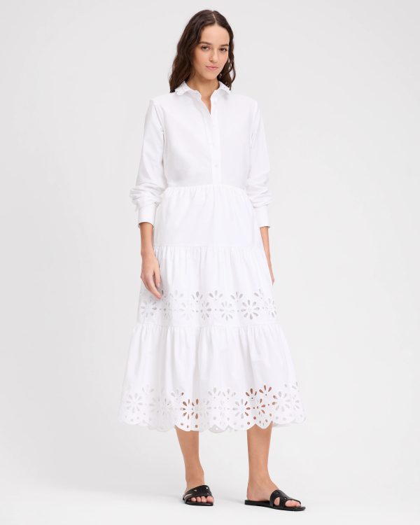 Kate Spade Daisy Eyelet Long Sleeve Shirt Dress