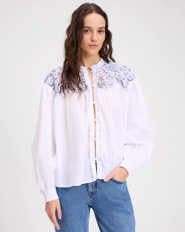 Kate Spade Floral Embroidered Blouse