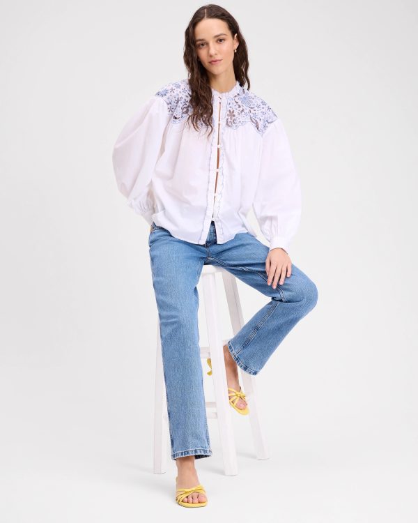 Kate Spade Floral Embroidered Blouse
