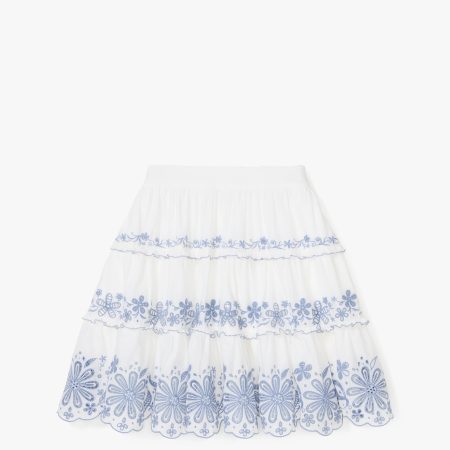Kate Spade Floral Embroidered Tiered Mini Skirt