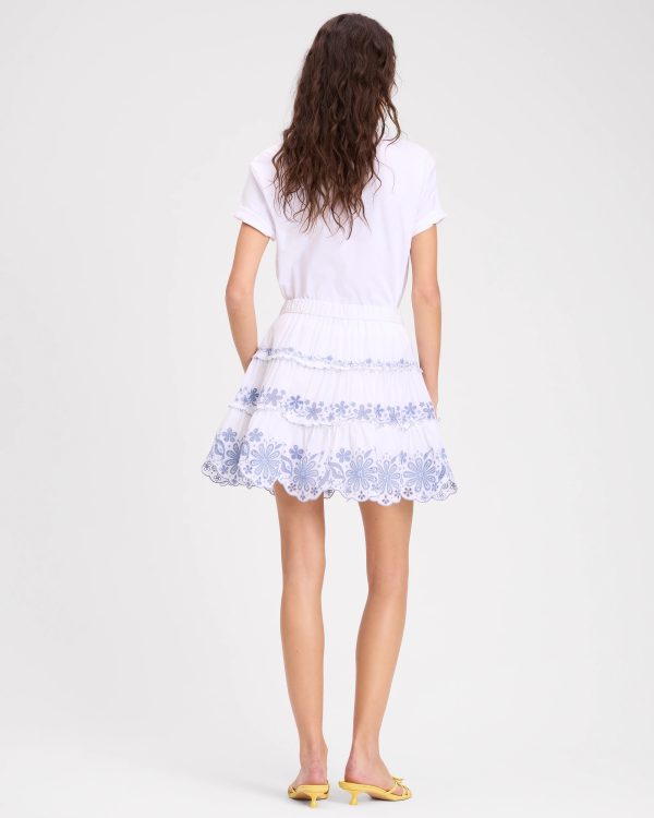 Kate Spade Floral Embroidered Tiered Mini Skirt