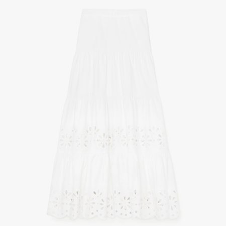 Kate Spade Daisy Eyelet Tiered Maxi Skirt
