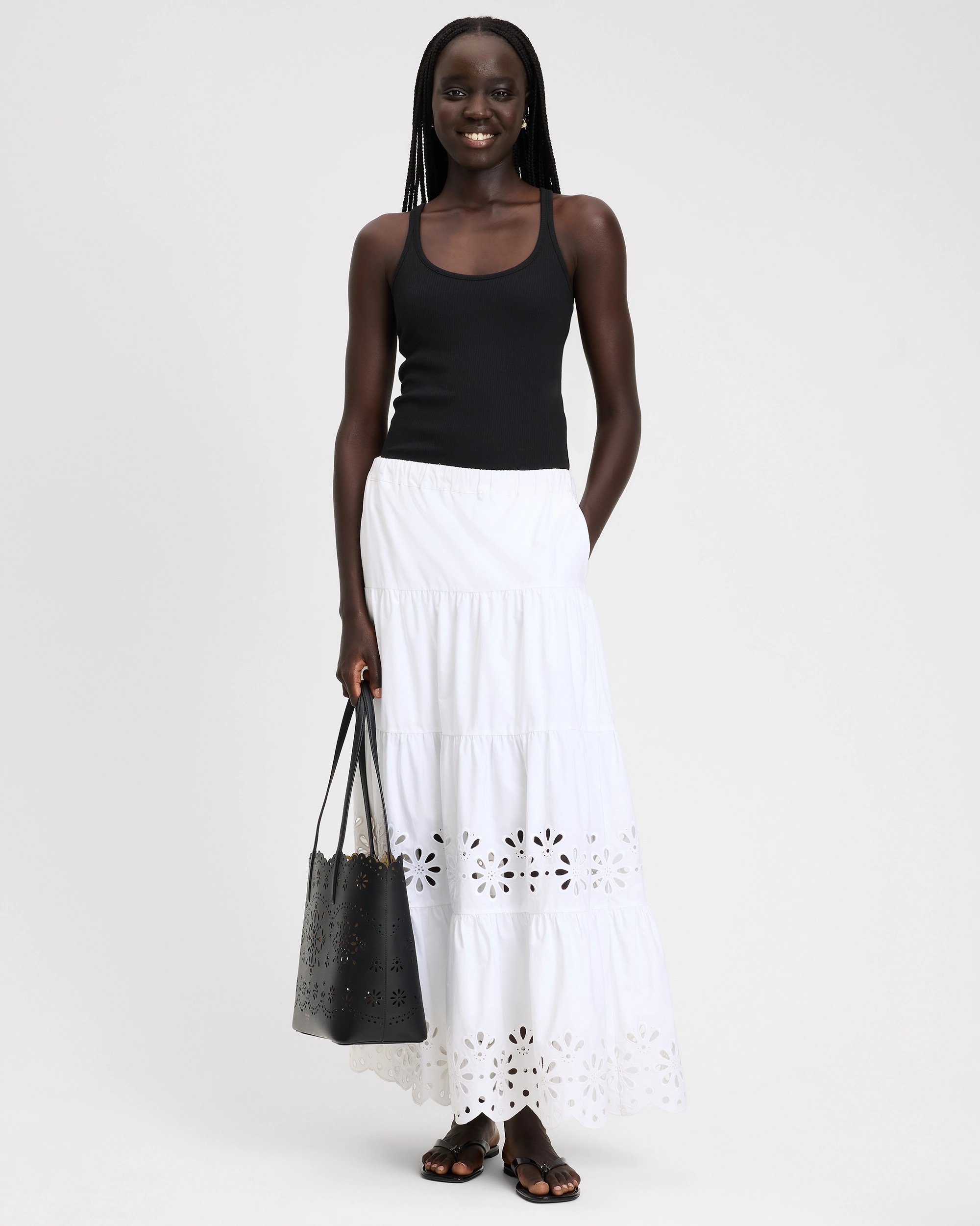 Kate Spade Daisy Eyelet Tiered Maxi Skirt - Image 4