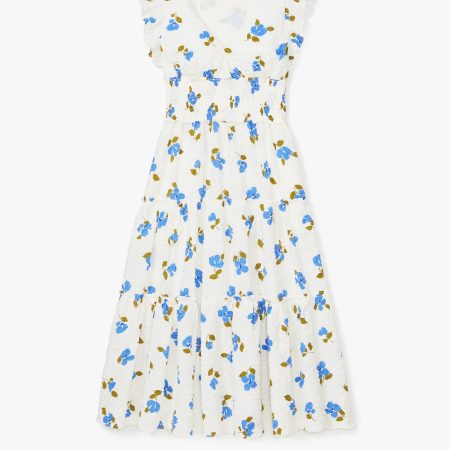 Kate Spade Painterly Bouquet Tiered Midi Dress