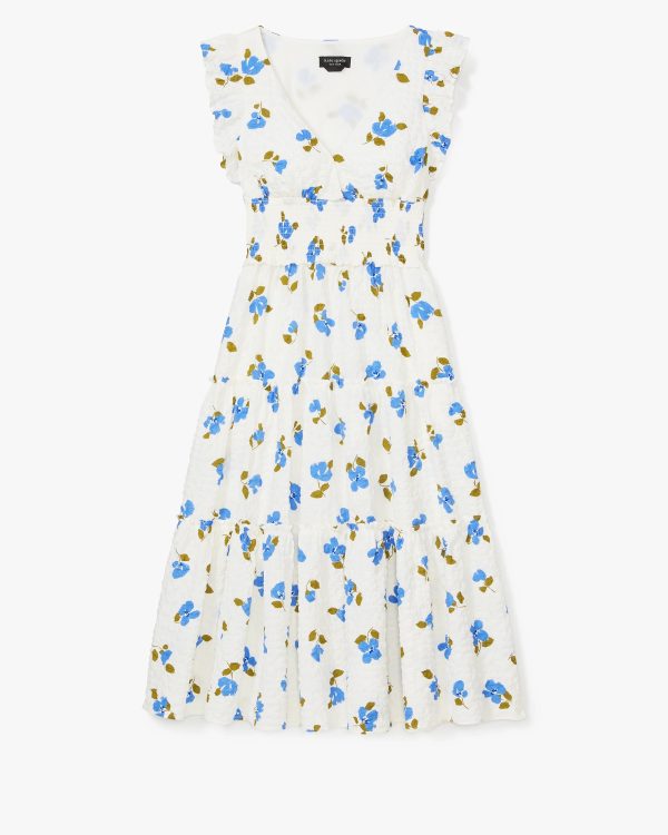Kate Spade Painterly Bouquet Tiered Midi Dress
