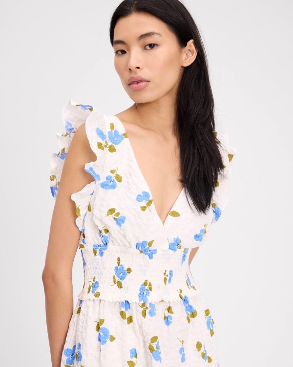 Kate Spade Painterly Bouquet Tiered Midi Dress