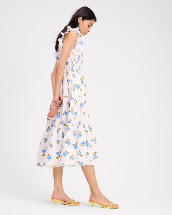 Kate Spade Painterly Bouquet Tiered Midi Dress