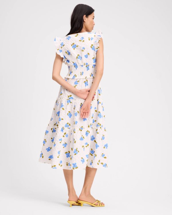 Kate Spade Painterly Bouquet Tiered Midi Dress