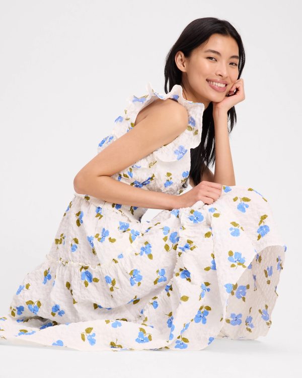 Kate Spade Painterly Bouquet Tiered Midi Dress