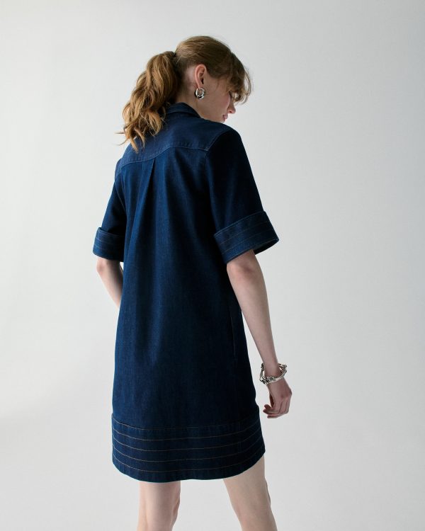 Kate Spade Denim Trapunto Mini Shirt Dress