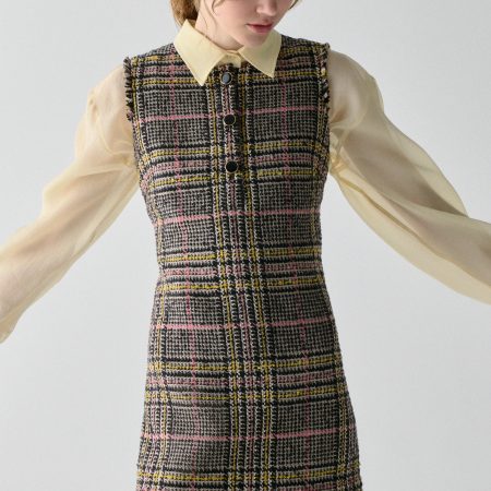 Kate Spade Enamel Button Tweed Dress