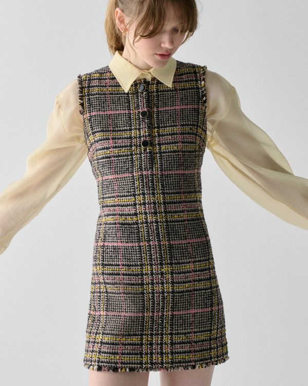 Kate Spade Enamel Button Tweed Dress
